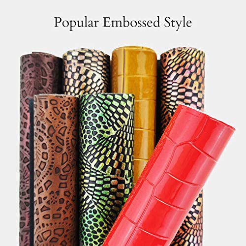 SHUANGART Embossed Faux Leather Sheets for Earrings Purses Making,...