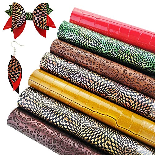 SHUANGART Embossed Faux Leather Sheets for Earrings Purses Making,...