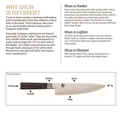 Shun Kanso Santoku 7 Inch Hollow Ground Premium Stainless Steel Bl...
