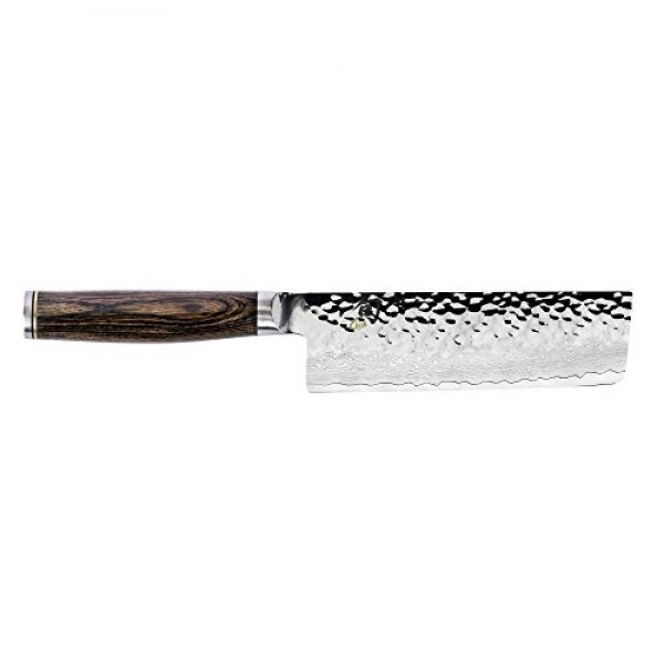 Shun Premier Nakiri Knife, 5.5 Inch Tsuchime Finished Blade, Wood ...