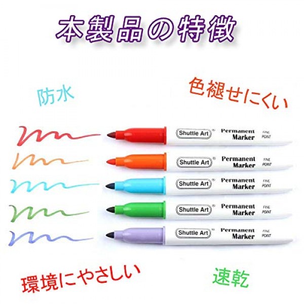 30 Colors Permanent Markers, Fine Point, Assorted Colors, Works on...