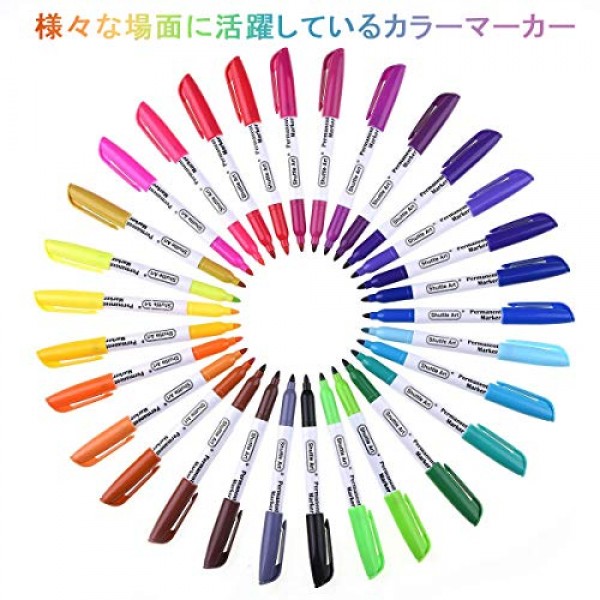 30 Colors Permanent Markers, Fine Point, Assorted Colors, Works on...