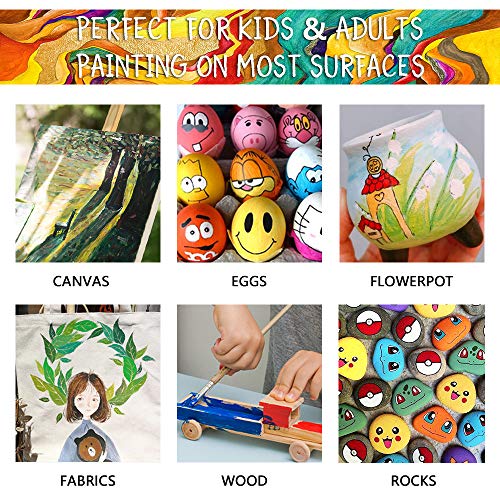 Acrylic Paint Set, Shuttle Art 15 x 12ml Tubes Artist Quality Non ...