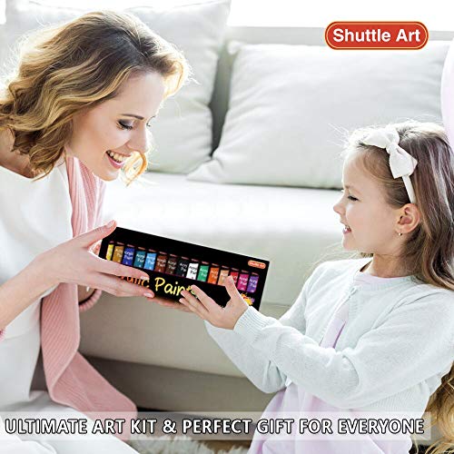 Acrylic Paint Set, Shuttle Art 15 x 12ml Tubes Artist Quality Non ...