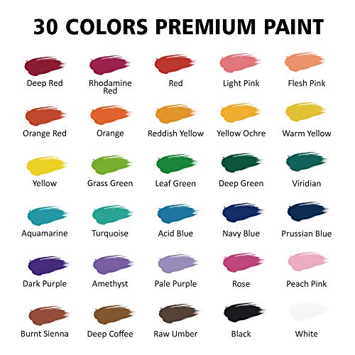 Acrylic Paint Set, Shuttle Art 30 Colors Acrylic Paint in Tubes 3...