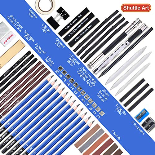 Drawing Pencils Set,52 Pack Professional Sketch Pencil Set in Zipp...
