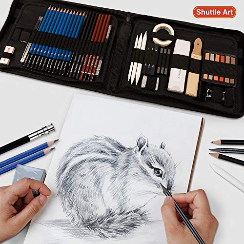 Drawing Pencils Set,52 Pack Professional Sketch Pencil Set in Zipp...