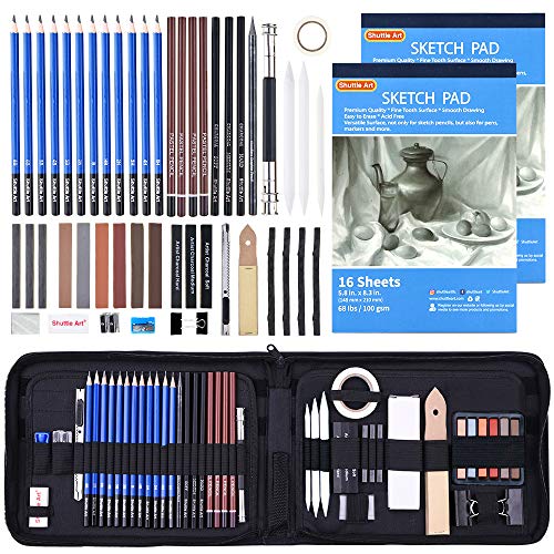 Drawing Pencils Set,52 Pack Professional Sketch Pencil Set in Zipp...