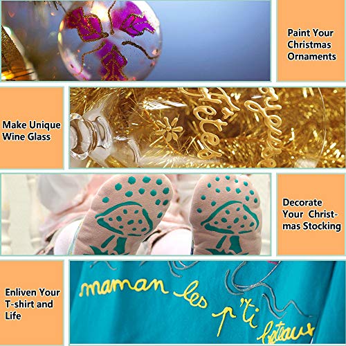 Fabric Paint, 45 Colors 3D Fabric Permanent Paint with 3 Brushes 1...