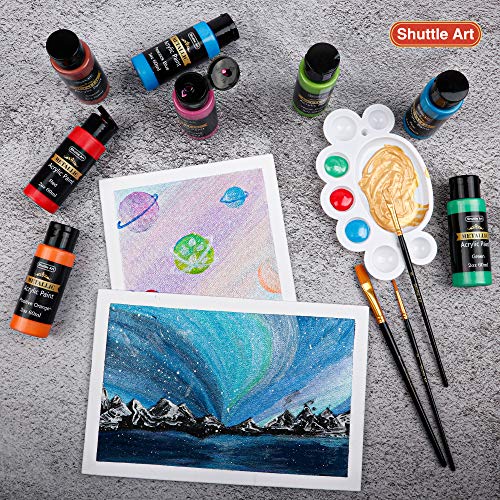 Metallic Acrylic Paint Set, Shuttle Art 20 Colors Metallic Paint i...