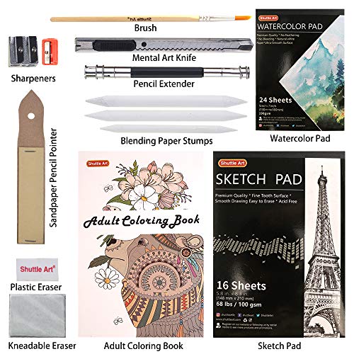 Shuttle Art 123 Pack Art Pencil Set, 36 Watercolor Pencils,36 Oil ...