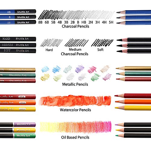Shuttle Art 123 Pack Art Pencil Set, 36 Watercolor Pencils,36 Oil ...
