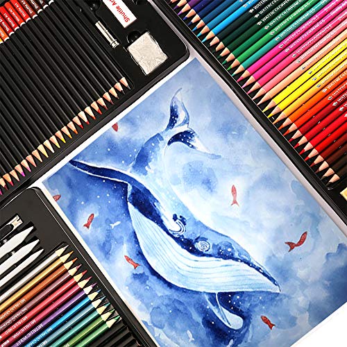 Shuttle Art 123 Pack Art Pencil Set, 36 Watercolor Pencils,36 Oil ...