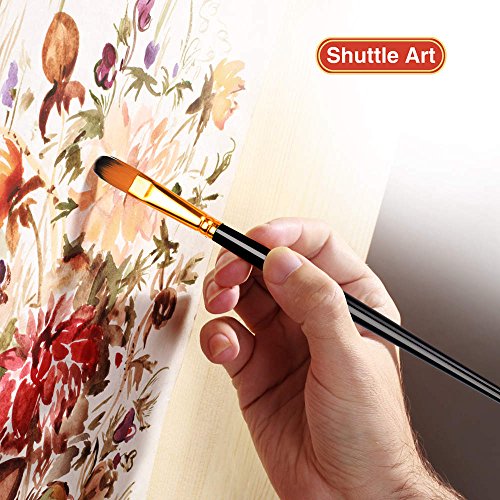 Shuttle Art Paint Brush Set, 18 Pack Different Brush Shapes & Size...