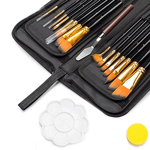 Shuttle Art Paint Brush Set, 18 Pack Different Brush Shapes & Size...