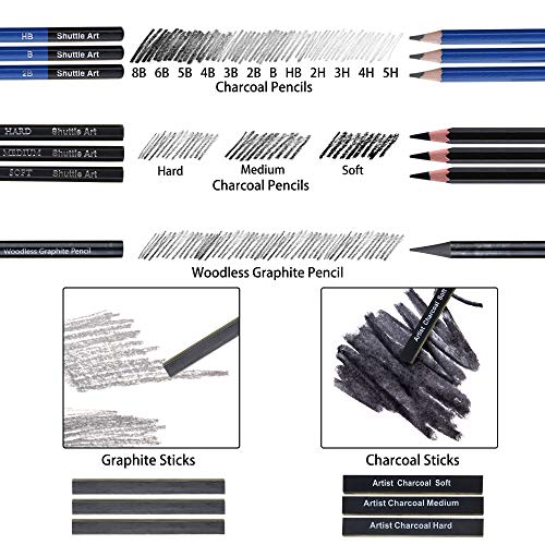 Sketching and Drawing Pencils Set, 37-Piece Professional Sketch Pe...