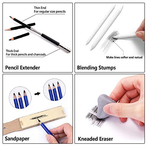 Sketching and Drawing Pencils Set, 37-Piece Professional Sketch Pe...