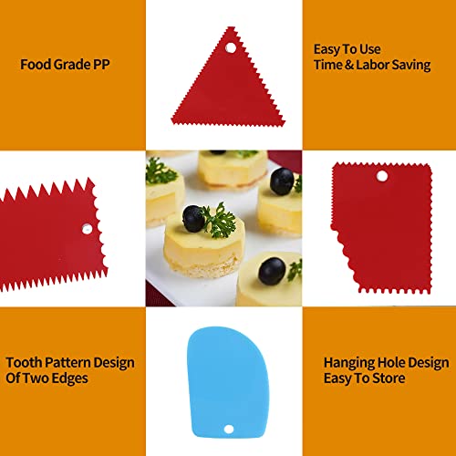 Cake Smoother Scraper Dough Scraper Tools Set,Cake Icing Scraper S...