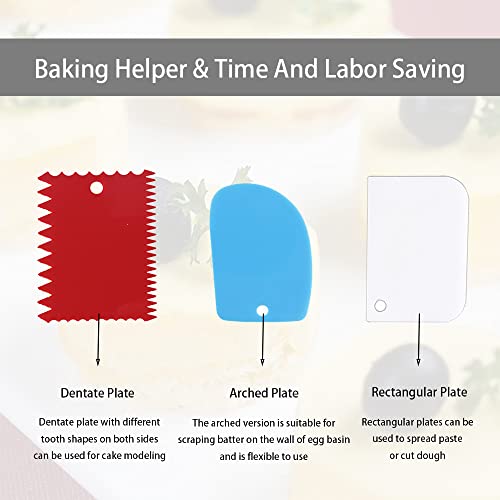 Cake Smoother Scraper Dough Scraper Tools Set,Cake Icing Scraper S...