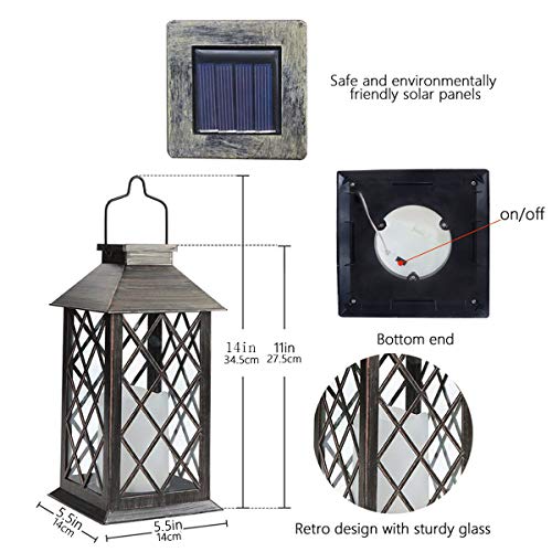 Solar Lantern, Outdoor Garden Hanging Lanterns,Set of 2,Waterproof...