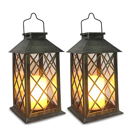 Solar Lantern, Outdoor Garden Hanging Lanterns,Set of 2,Waterproof...