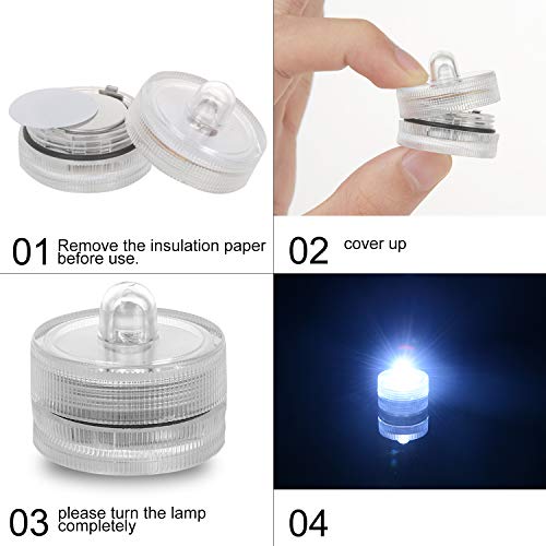 Submersible LED Lights,Waterproof Tea Lights,White Submersible Poo...