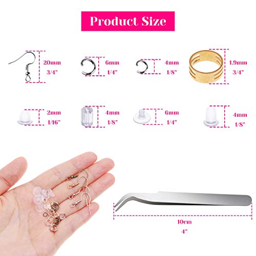 Earring Hooks for Jewelry Making, Shynek 2500Pcs Earring Making Su...
