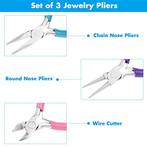 Jewelry Pliers, Shynek 3pcs Jewelry Making Pliers Tools with Needl...