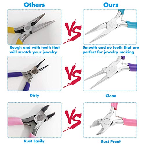 Jewelry Pliers, Shynek 3pcs Jewelry Making Pliers Tools with Needl...