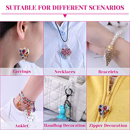 Open Bezels for Resin, Shynek 60Pcs Hollow Frame Pendants Resin Cr...
