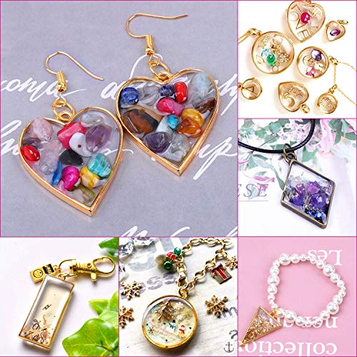 Open Bezels for Resin, Shynek 60Pcs Hollow Frame Pendants Resin Cr...