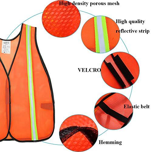 SIFE High Visibility Reflective Safety Vest with 1 Inch Reflective...