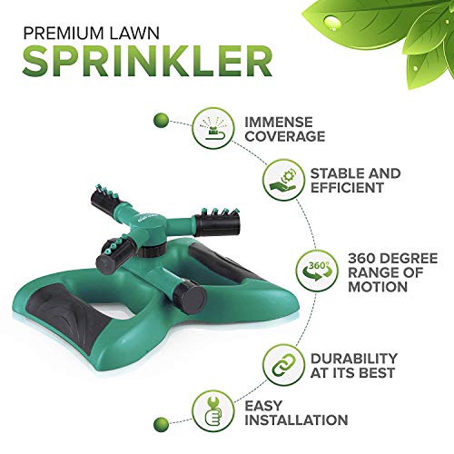 Signature Garden Three-Arm Sprinkler, 12 Built-in Spray Nozzles, 3...