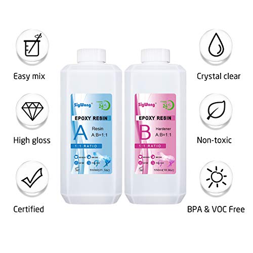 Epoxy Resin Clear Crystal Coating Kit 40oz - 2 Part Casting Resin ...