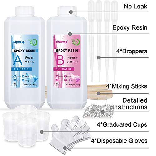Epoxy Resin Clear Crystal Coating Kit 40oz - 2 Part Casting Resin ...