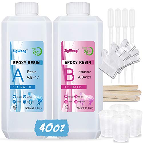 Epoxy Resin Clear Crystal Coating Kit 40oz - 2 Part Casting Resin ...