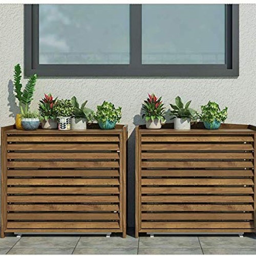 YX Air Conditioner Flower Stand Freestanding Wooden Flower Stand O...