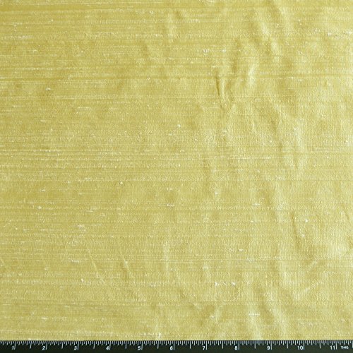 44 Wide - Iridescent Lemon Chiffon Dupioni Silk, 100% Silk Fabric...