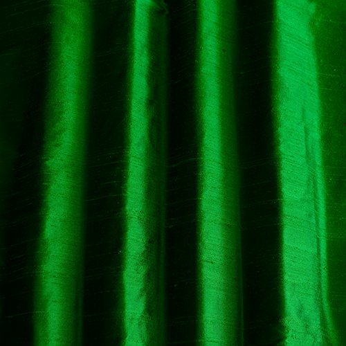 54 Wide - Emerald Green Dupioni Silk, 100% Silk Fabric, by The Yard