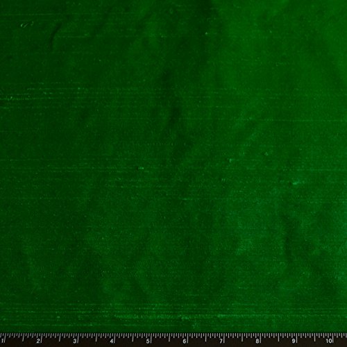 54 Wide - Emerald Green Dupioni Silk, 100% Silk Fabric, by The Yard