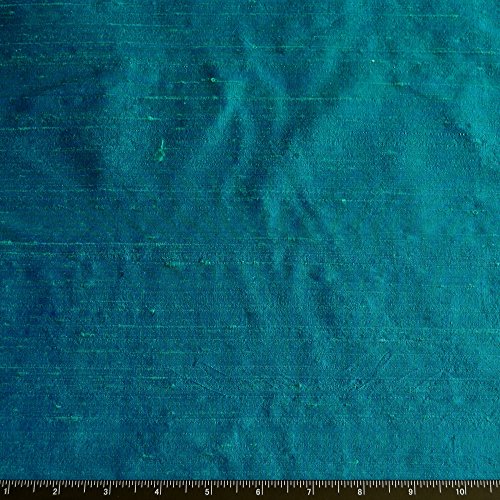54 Wide - Iridescent Peacock Dupioni Silk, 100% Silk Fabric, By T...
