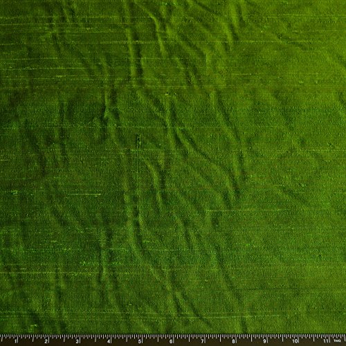 Iridescent Fern Green Dupioni Silk, 100% Silk Fabric, By The Yard,...