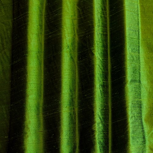Iridescent Fern Green Dupioni Silk, 100% Silk Fabric, By The Yard,...