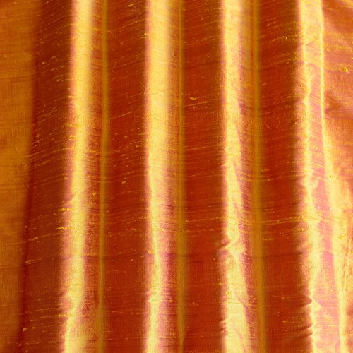 Iridescent Marigold Orange Dupioni Silk, 100% Silk Fabric, by The ...