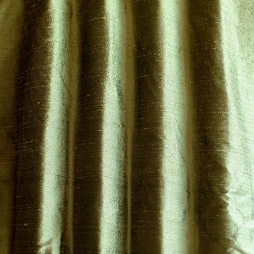 Iridescent Sage Green Dupioni Silk, 100% Silk Fabric, by The Yard,...