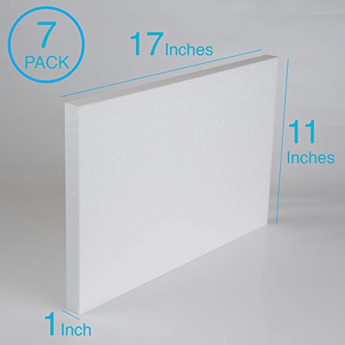 Silverlake Craft Foam Block - 7 Pack of 11x17x1 EPS Polystyrene Sh...