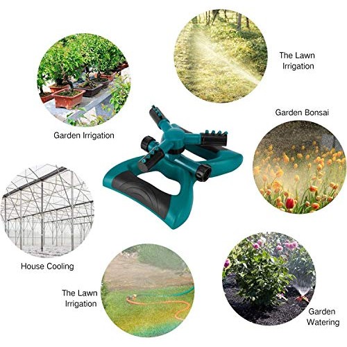 SIMIEEK Garden Sprinkler, 360 Degree Automatic Rotating Portable L...