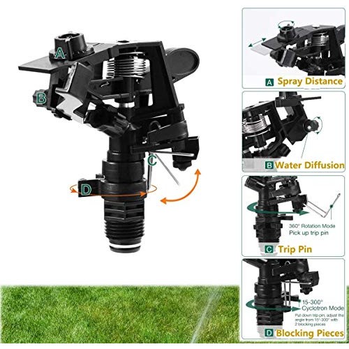 SIMIEEK Garden Sprinkler, 360 Degree Automatic Rotating Portable L...