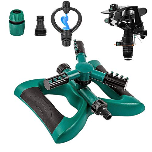 SIMIEEK Garden Sprinkler, 360 Degree Automatic Rotating Portable L...