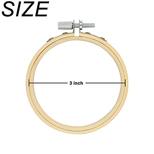 Similane 12 Pieces 3 Inch Embroidery Hoops Bamboo Circle Cross Sti...